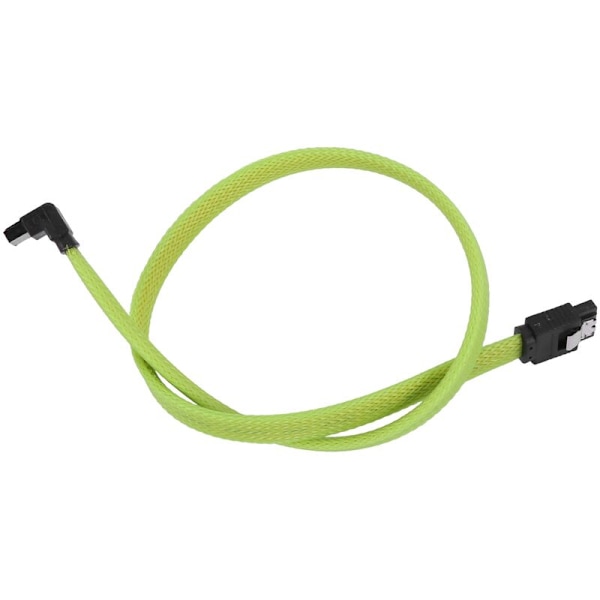 50CM SATA 3.0 III SATA3 7-stifts SSD-datakabel Höger vinkel 6Gb/s Hårddisk-datakabel med nylonhölje (Grön)