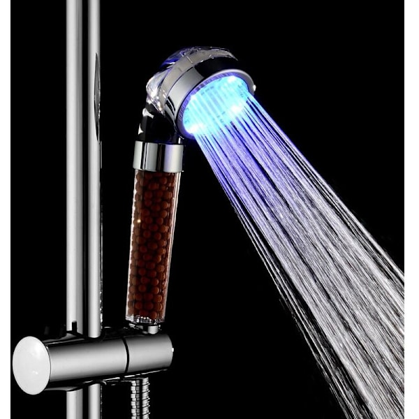 Temperaturstyrt tri-farget lysboks LED rullbar regndusjhode Multi-farget universell temperaturkontroll Egnet for baderom