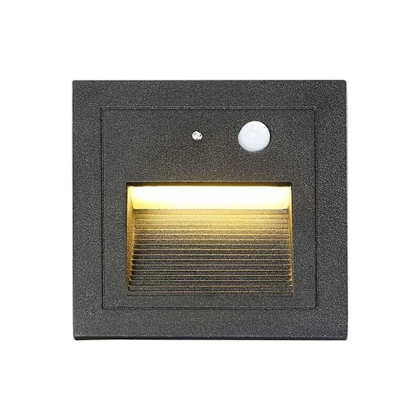 Pakke med 1 LED Nedfelt Vegg Spotlight 3W Vegglampe Trappelampe Lampe Bevegelsessensor Nedfelt Gulv Trappelampe 2800K Varmt Hvit