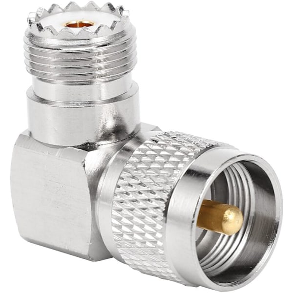 UHFSO-239 Hon till UHF PL-259 Hane Höger Vinkel 90 Grader RF-kontaktadapter