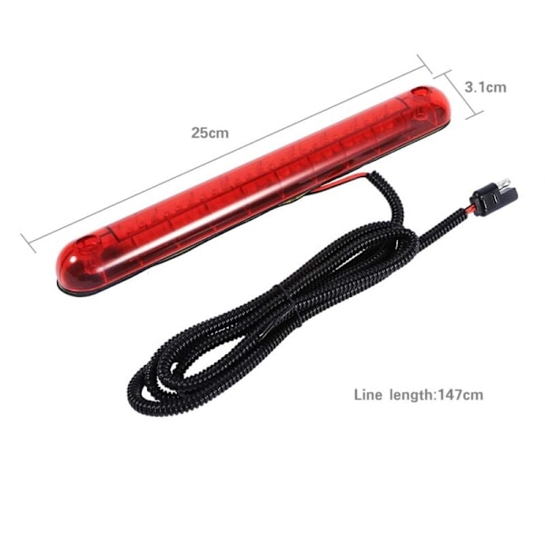 24 LED bremselyslampe, universell rød 24 LED bil høymontert tredje 3. bremselys baklys 12V
