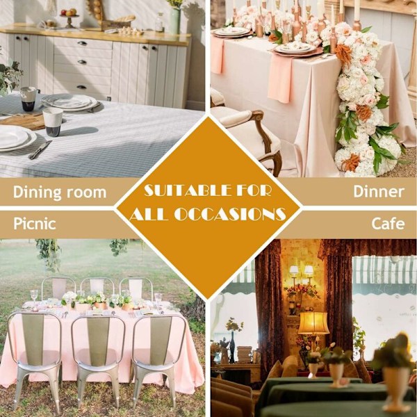 Rektangulär Dukskydd Vattentäta Dukar Elegant Fläckskyddande Dukskydd Lätt att Sköta för Inomhus, Utomhus, Trädgård, Restaurang och Dekoration 140180c