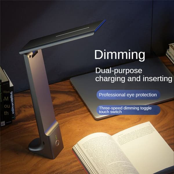 LED Foldbar Skrivebordslampe Lading Berøring Kontroll Dempbar Kontor Øyebeskyttelse Lesing Studie Kontor Soverom Sengelampe