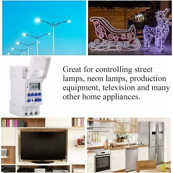 LCD-timer Ugentlig elektrisk tidsplan Digital timerkontakt 15A(220V)