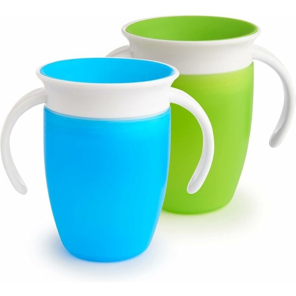 En blå kop, en grøn kop hver - Miracle 360 ​​Læringskop, Pink/Lilla, Sæt med 2