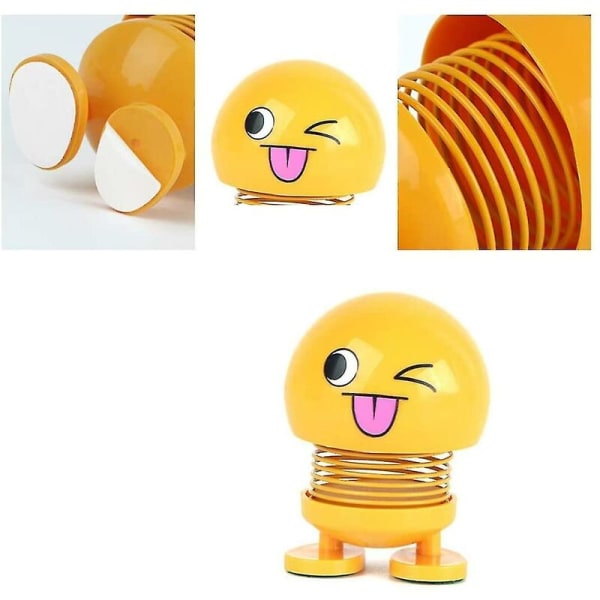 8 stk søte emoji-nikkedukker, morsomme smiley-fjærer dansende leker for bil dashbordpynt, festutstyr, gaver, hjemmedekorasjoner