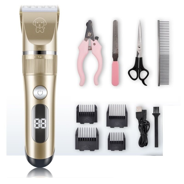 Hunde Clipper IPX7 Professionel Trådløs Aftagelig Hunde Clipper Keramiske Klinger LCD Display Hurtig Opladning Hunde Shaver Aftagelig og Vaskbar Klinge Lav