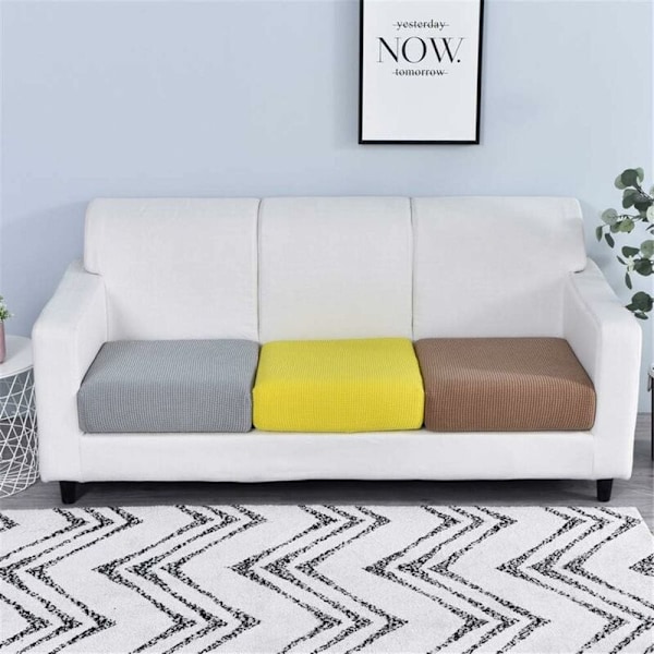 Soffa Kuddeöverdrag, Kuddeöverdrag, Halksäker Elastisk Sitsöverdrag, Möbelöverdrag (Mörkgrå, 1 Sits, 6590Cm) HIASDFLS