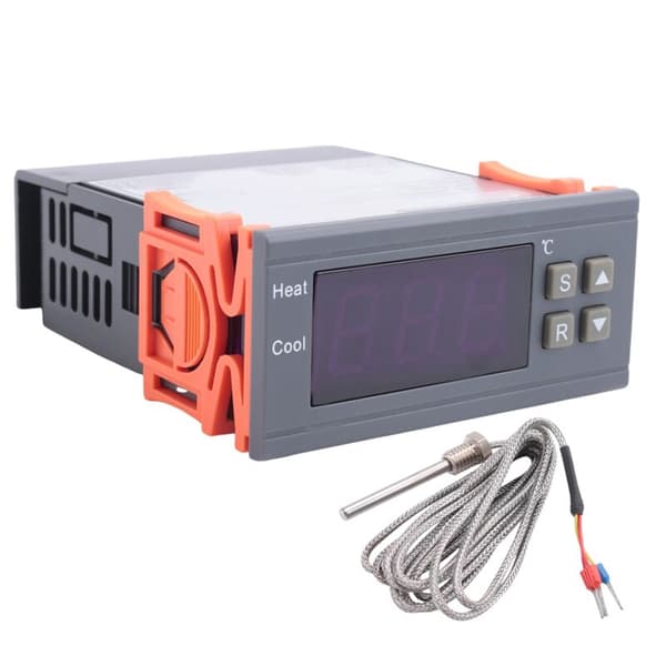 Digital temperaturregulator -99-400 grader PT100 M8 termoelementprobe indbygget termostatsensor 220V switch