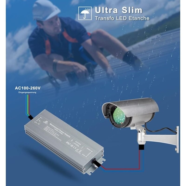 24V LED Transformer 100W Driver, IP67 Vandtæt 4.2A Strømforsyning, 220V/230V AC til DC Transformer, Konstant Spænding Lavspændings LED Driver til CCTV