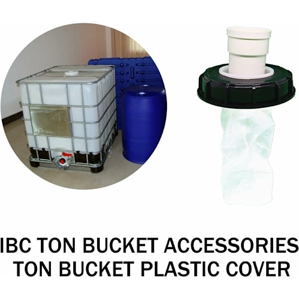 IBC Låg Filter IBC Tank Tilbehør Nylon Filterdæksel 165mm med Topdæksel IBC Regnvandstank Netfilter Ler Tønde-1
