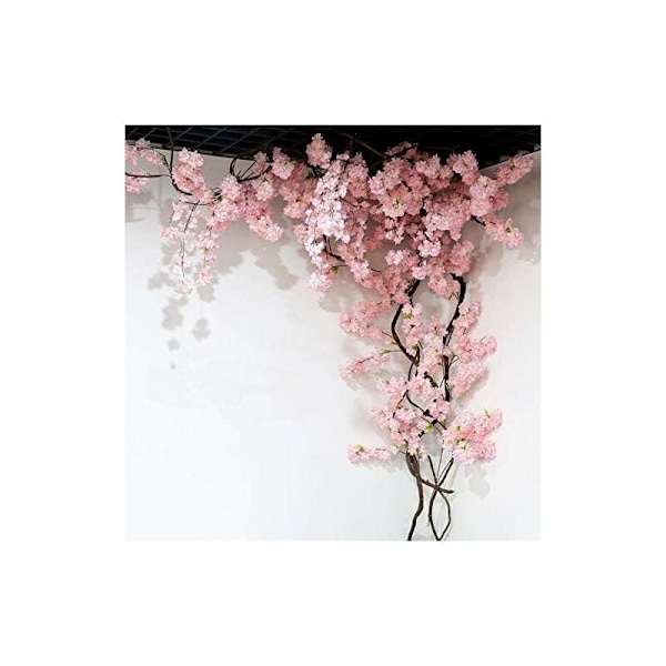 Konstgjord blomma 105 cm konstgjord körsbärsträd 3 gaffel Sakura gren konstgjord blomma siden bröllop bakgrund väggdekoration, AAFGVC