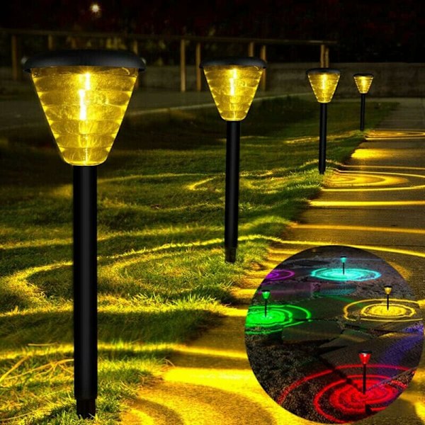 Solcellelamper Hage, 1 Stykk Utendørs Solcellelamper Solcelledrevet LED-lys Vanntett Utendørs Trådløs Lampe Jorddekorasjon for Sti Sti Patio La