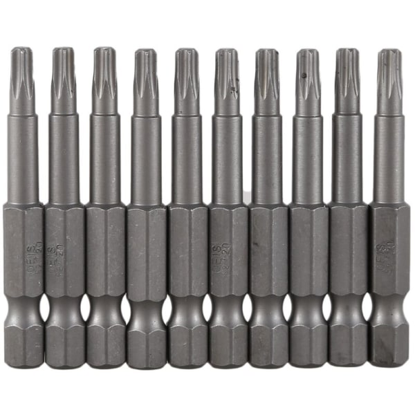 6,3 mm sekskant skaft 4 mm T20 magnetisk spids Torx skruetrækker 10 stk.