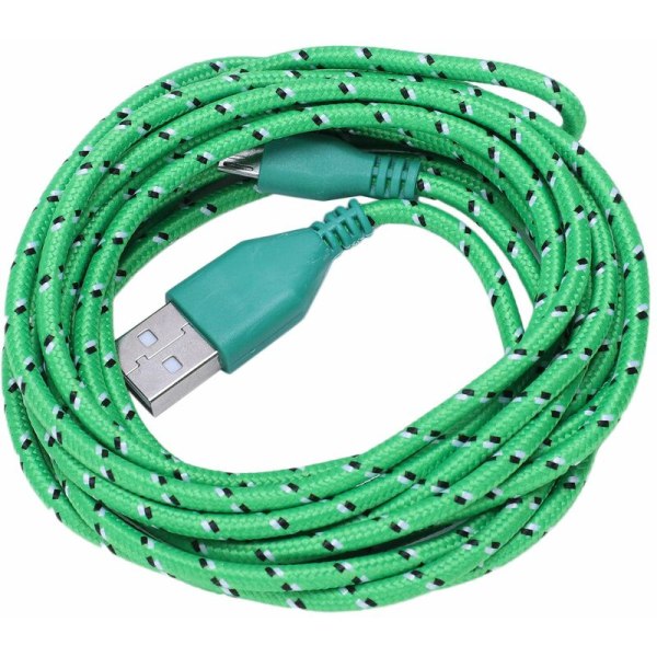 Universal Mini USB Nylon Net Armor Data Cable / 10FT for Galaxy S6 Grønn