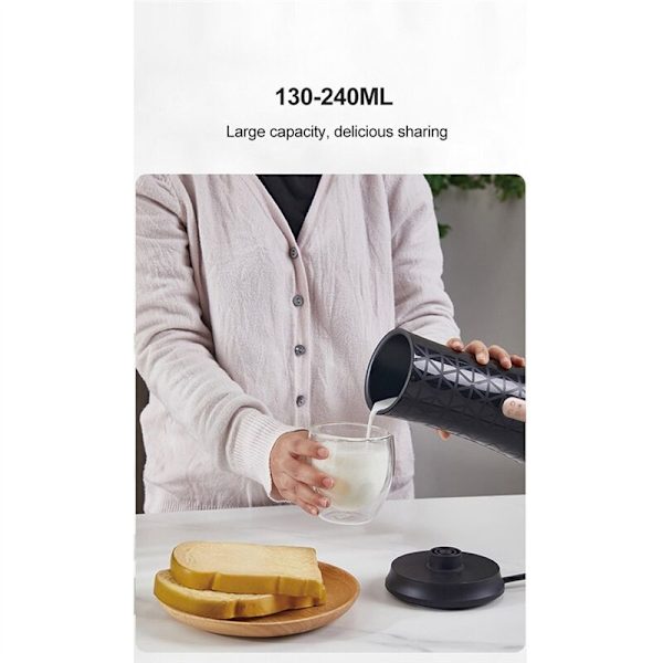 Melkeskummer Automatisk Skum Sjokolade Mixer Kald/Varm Latte Cappuccino Melkevarmer Full EU-Plugg
