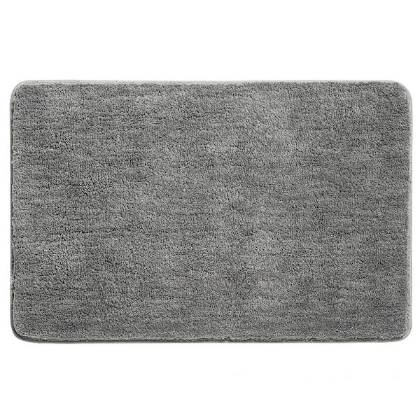 Kylpyhuoneen matto, liukumaton matto, paksuuntunut matto, suihkun uloskäynnin imukykyinen, erittäin pehmeä mikrokuituinen lattiamatto, nopeasti kuivuva, konepesu, harmaa, 40 x 60