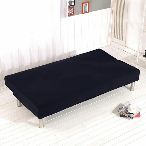 Elastiskt Clic Clac-överdrag för 3-sits soffa - Enfärgad svart