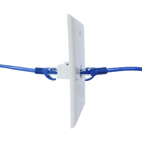 1-port Ethernet-väggplatta, Keystone-jack-väggplatta med RJ45 Keystone-hona till hona-koppling