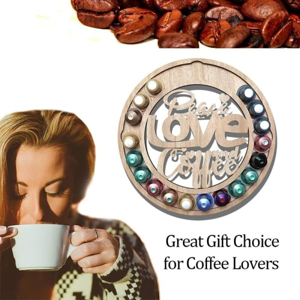 Trä Kaffe Kapselhållare, Kaffe Kapsel Organizer Förvaringsorganisatör För Kaffe Kapslar Kaffe Tillbehör B