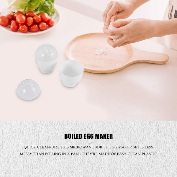 Mini søt dampet eggkopp for bølgeovn, kokt eggkopp for praktisk og næringsrik lunsj, 2 stykker