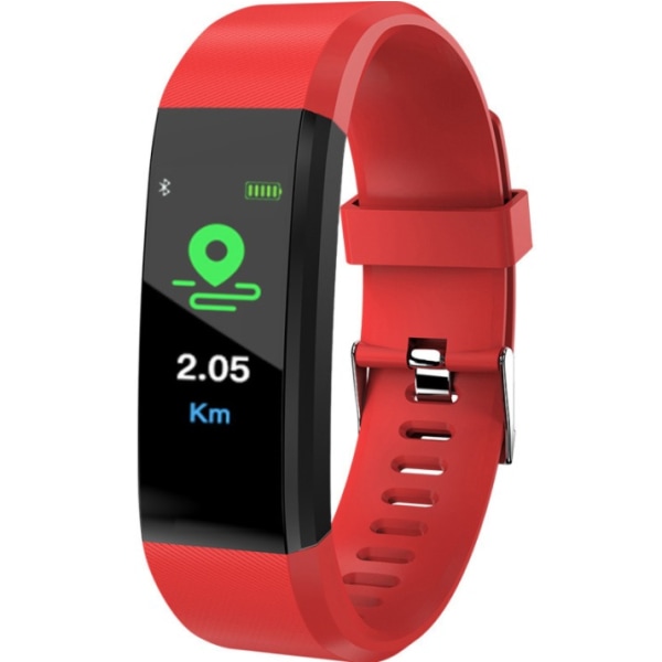 Smart Armbånd Farveskærm Smart Armbånd Puls Blodtryksovervågning Påmindelse om træning (rød)