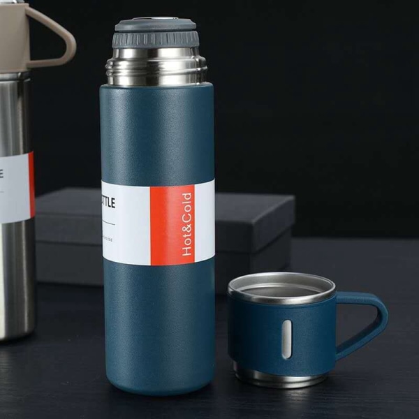 500 ml dobbeltlags vakuumisolasjon i rustfritt stål kaffekopp reisemugg reisedrikkeflaske svart