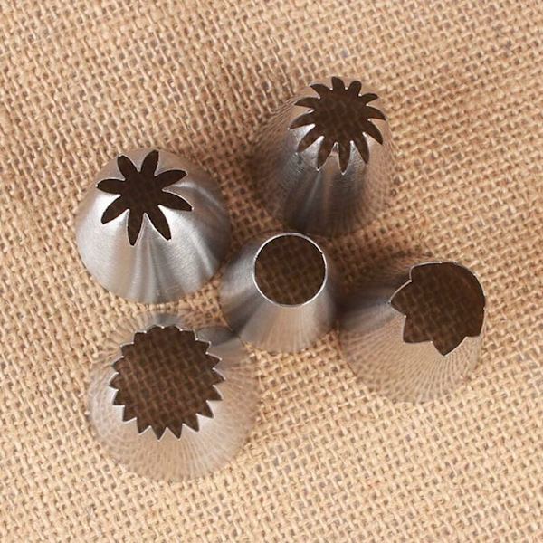 5 Store Sprøytetips, Store Sprøytetupper for Sprøyteposer, for Bakverk og Cupcakes Dekorering - Fei Yu