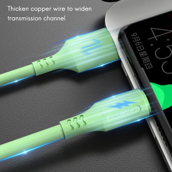 1,8M färgad flytande silikon datakabel lämplig för mikrofon USB-laddningskabel USB-adapter datakabel D