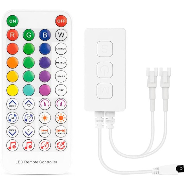 SP611E WS2812B WS2811 Bluetooth Musik LED Strip Controller IR38 Taster Fernbedienung APP für adressierbare LED-Beleuchtung DC5V-24V