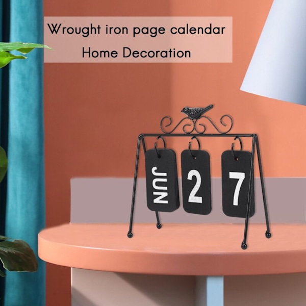 Smijernfugl Flipkalender DIY Personlighed Hjemmekontor Dekoration Sort