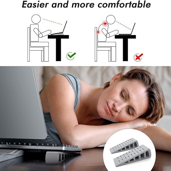 Laptop Stativ Holder Anti-Skrid Sikker Desk Mount Ultra-Kompakt Holdbar Vertikal Luftventil Montering til Computer 2 stk (Grå)