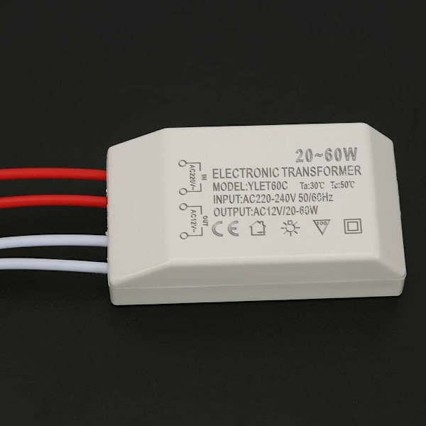 Elektronisk Transformer 220V til AC 12V Elektronisk Transformer Spændingskonverter 20-60W Intelligent Strømstyring G4 Lampekopper Elektronisk Transformer