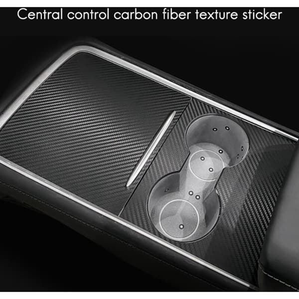 Til Model 3 2021 Center Console Cover Sticker Fiber Central Control Panel Patch Protection