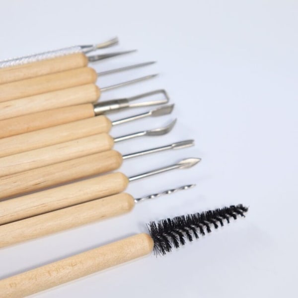 Set med 11 polymerlera-verktyg för vuxna - Lera-verktyg - Keramiska verktyg för formning och modellering - Prägling och DIY
