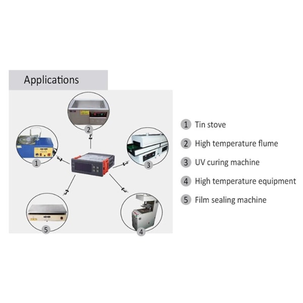 Digital temperaturregulator -99-400 grader PT100 M8 termoelementprobe innebygd termostatsensor 220V bryter