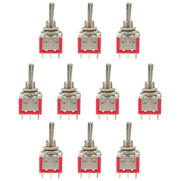 10 st ON-OFF-ON vippströmbrytare 3-lägesbrytare DPDT 6 stift 6 mm 2A/250VAC 5A/120VAC