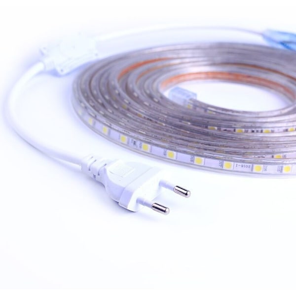 2 meter LED-remsa med strömbrytare, IP65 vattentät LED-remsa, 220V LED-remsa, kallvit