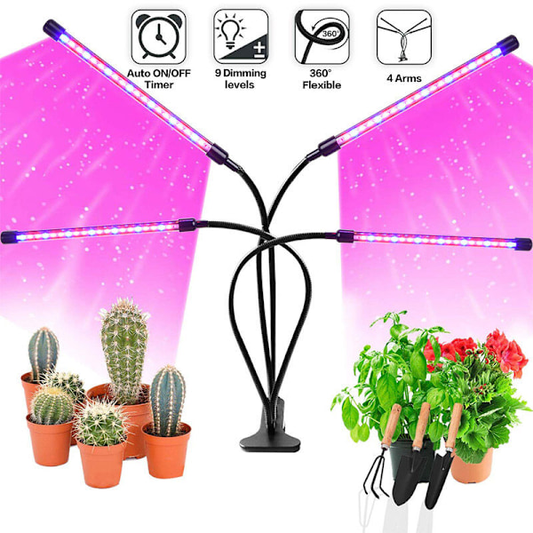 Hortolampun, 360° LED-kasvilampun, sisäkasvien lampun ajastimella, LED-kasvilampun, kasvava kukka