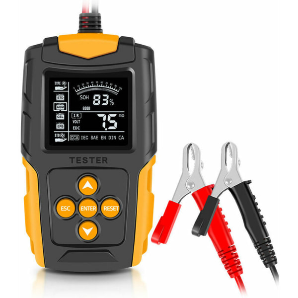 12V/24V Bilbatteritester, LCD Digital Batterianalysator, Soh Soc Cca Bilbatteriladning Diagnostisk Verktøy