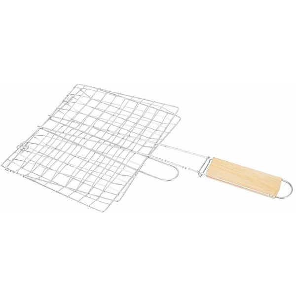 SODIAL(R) Metallisk trippelgrillkorg utomhus picknick grillverktyg