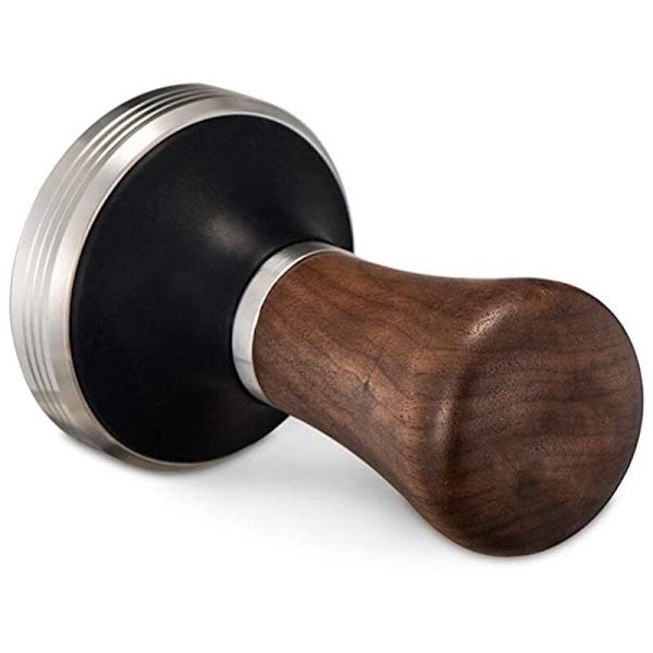 Kaffe Tamper Valnøtt Håndtak 51Mm, Espresso Hånd Tamper 51Mm, 304 Rustfritt Stål Kaffe Tamper med Matte