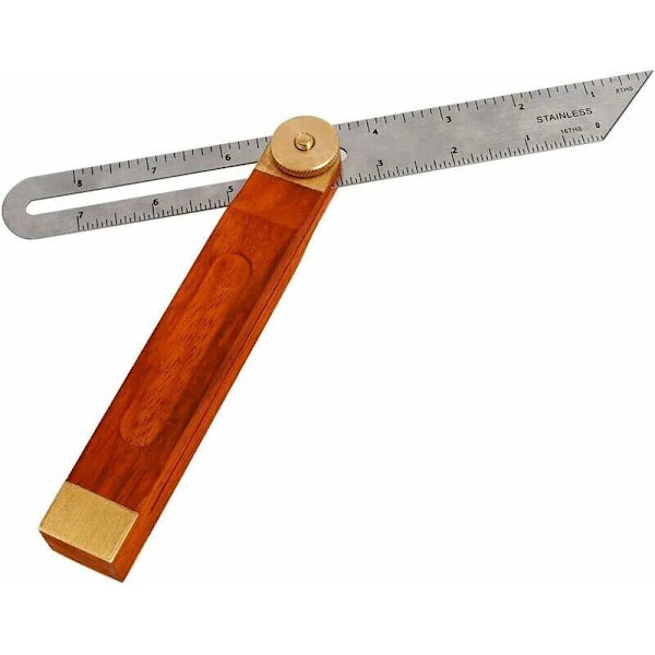 Liukuva kulmamittari, Liukuva T-kulmamittari, Puusepän kulmamittari, Kaksisuuntainen pysäytyskulma 318 mm, T-Schmiege puusepän pysäytyskulma 26 mm.