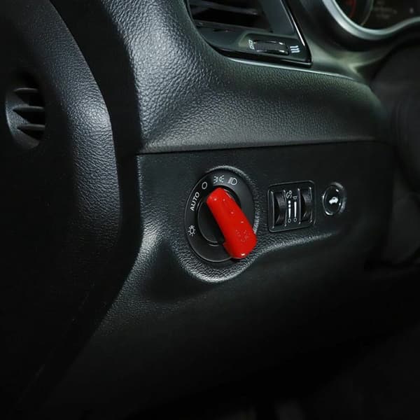 Bryterdeksel for frontlyskontroll, interiørtilbehør for 2015+ Charger 2010+ Durango 2011+, rød