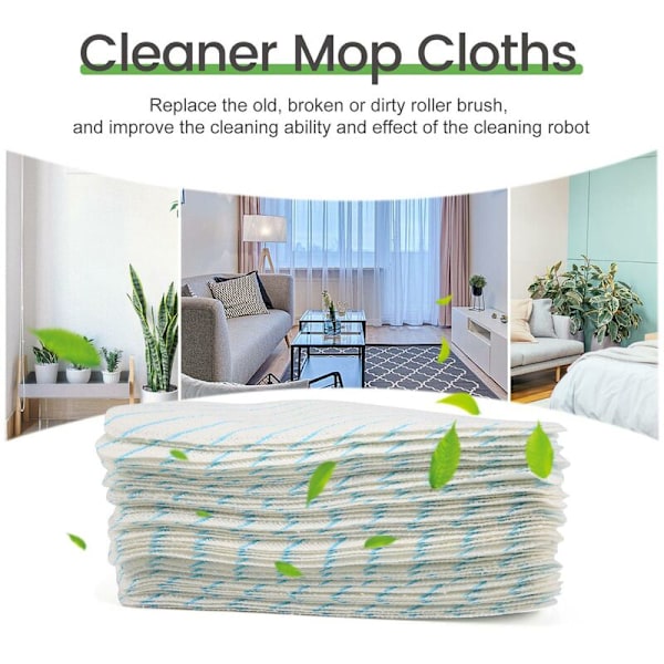Ecovacs Deebot Ozmo T8 Aivi T8 MAX -pölynimurin kertakäyttöiset vahvat liinat, moppityynyjen varaosat, 50 kpl sarja