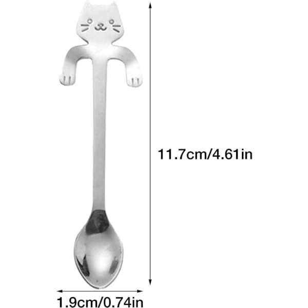 Mini Katte Kaffe Ske, Katteske, Køkkenredskaber, Dessert Ske, Hjemme Gadget, Rustfrit Stål Bestik -