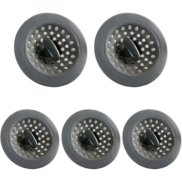 Köksho Strainer, 5-pack 2-i-1 Silikonskydd, för Badkar, Handfat, Kök, Badrum
