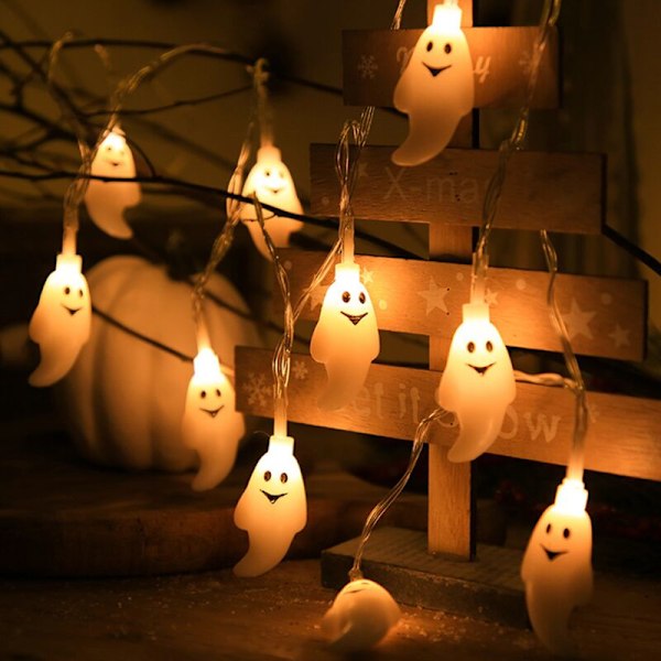 Halloween Lysstreng, Halloween Dekoration Gys, Halloween til Fest, Have, Have Dekorationer lille spøgelse 3 meter 20 lys