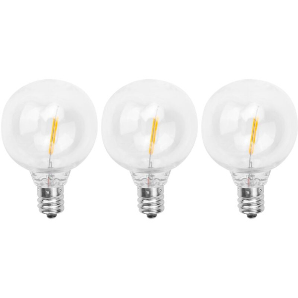 3 st G40 LED-ersättningslampor, E12 skruvbas, krossäkra LED-globlampor för solcellslampor, varmvit