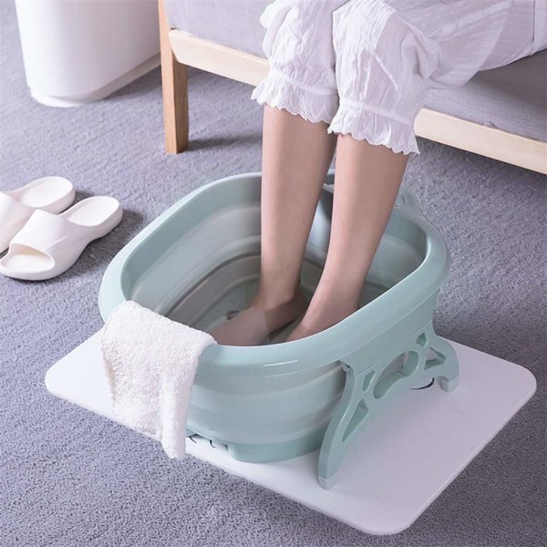 Fotbadkar Stor fotspa-hink och massageapparat Plastfotbassäng för blötläggning av fötter, tånaglar och fotleder, rosa